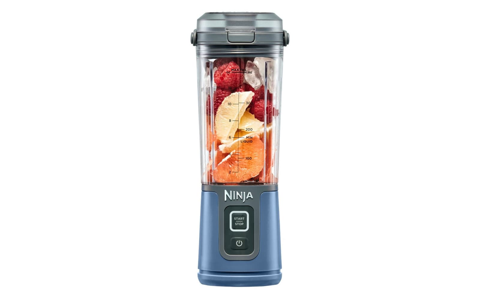Ninja Blast BC100NV Denim Blue portable blender, front view