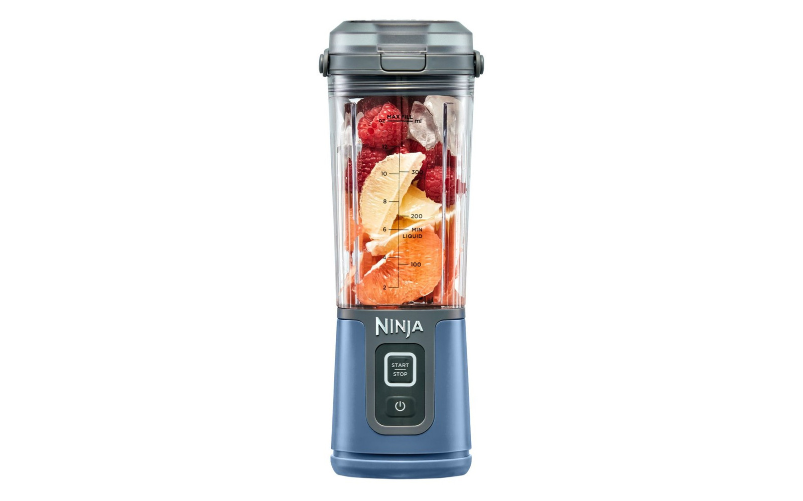 Ninja Blast BC100NV Denim Blue portable blender, front view