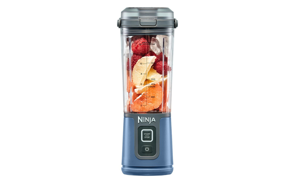 Ninja Blast BC100NV Denim Blue portable blender, front view